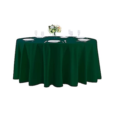 Cupuamon 120 inch Round Tablecloth Washable Polyester Table Cloth Decorative Table Cover for Wedding Party Dining Banquet120 inch Hunter