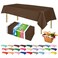 ZIMPLEWARE Premium Brown Plastic Table Cloth Disposable 12 Pk Plastic Tablecloths for Rectangle Tables 54in x 108in Party Table Cloths Disposable for 6ft to 8ft Rectangle Tables