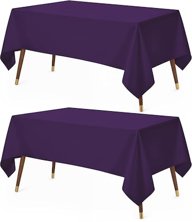 Utopia Kitchen Rectangle Table Cloth 2 Pack60x102 Inches Purple Tablecloth Machine Washable Polyester Table Cover for Dining Buffet Parties Picnics Events Weddings and Restaurants