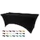 BDDC 4ft Black Stretch Spandex Fitted Table Cloth for 4 Foot Tables