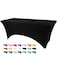 BDDC 4ft Black Stretch Spandex Fitted Table Cloth for 4 Foot Tables
