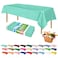 ZIMPLEWARE Premium Aqua Plastic Table Cloth Disposable 6 Pk Plastic Tablecloths for Rectangle Tables 54in x 108in Party Table Cloths Disposable for 6ft to 8ft Rectangle Tables