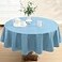 Newbridge Basketweave Vinyl Flannel Backed Tablecloth 70 Inch Round Blue Basket Weave Textured Indoor Outdoor Waterproof Table Cover for Patio Kitchen Dining