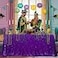 B-COOL Sparkly Purple Sequin Tablecloth Mermaid Tablecloth Halloween Glitter Table Overlay Bridal Shower Decorations Christmas Rectangular Tablecloths 50x80 Inch