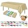 ZIMPLEWARE Premium Beige Plastic Table Cloth Disposable 6 Pk Plastic Tablecloths for Rectangle Tables 54in x 108in Party Table Cloths Disposable for 6ft to 8ft Rectangle Tables