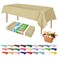 ZIMPLEWARE Premium Beige Plastic Table Cloth Disposable 6 Pk Plastic Tablecloths for Rectangle Tables 54in x 108in Party Table Cloths Disposable for 6ft to 8ft Rectangle Tables