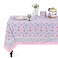 Ridhi Pigeon Blue and Flamingo Pink Hand Block Print Cotton Rectangle Tablecloth 90 x 60 inches Reusable Table Cover Decorative Everyday Use for Dining Room Farmhouse Gift Spring Mothers Day