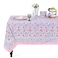 Ridhi Pigeon Blue and Flamingo Pink Hand Block Print Cotton Rectangle Tablecloth 90 x 60 inches Reusable Table Cover Decorative Everyday Use for Dining Room Farmhouse Gift Spring Mothers Day