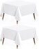 Utopia Kitchen Square Table Cloth 2 Pack60x60 Inches White Tablecloth Machine Washable Polyester Table Cover for Dining Buffet Parties Picnics Events Weddings and Restaurants