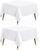Utopia Kitchen Square Table Cloth 2 Pack60x60 Inches White Tablecloth Machine Washable Polyester Table Cover for Dining Buffet Parties Picnics Events Weddings and Restaurants