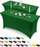 Utopia Kitchen Spandex Tablecloth 2 Pack 6FT Emerald Green Tight Fitted Washable and Wrinkle Resistant Stretch Rectangular Patio Table Cover for Event Wedding Parties 72Lx30Wx30H Inch