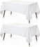 Utopia Kitchen Rectangle Table Cloth 2 Pack 60x120 Inches White Tablecloth Machine Washable Fabric Polyester Table Cover for Dining Buffet Parties Picnic Events Weddings and Restaurants