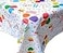 Seedling Tablecloths Happy Birthday Flannel Backing 60 x60 Square White Blue Yellow Red Green Purple Deep Pink Orange Vinyl Tablecloth with Flannel Back 60inchx60inch Square HB HBCollection