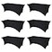 BRILLMAX 6 Pack Black Spandex Table Covers for 8 Ft Rectangle Tables 180 GSM Thick Stretch Tablecloth Fitted Reinforced Foot Pockets Wrinkle Free Cloth for Wedding Banquet Party Trade Show