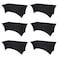 BRILLMAX 6 Pack Black Spandex Table Covers for 8 Ft Rectangle Tables 180 GSM Thick Stretch Tablecloth Fitted Reinforced Foot Pockets Wrinkle Free Cloth for Wedding Banquet Party Trade Show