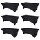 BRILLMAX 6 Pack Black Spandex Table Covers for 8 Ft Rectangle Tables 180 GSM Thick Stretch Tablecloth Fitted Reinforced Foot Pockets Wrinkle Free Cloth for Wedding Banquet Party Trade Show