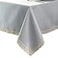 EHouseHome Faux Linen Tablecloth with Lace Trim WaterproofSpill ProofStain ResistantWrinkle FreeOil Proof for Banquet PartiesDinnerKitchenWeddingHolidaySilver Grey Rectangle 60x84Inch