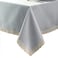 EHouseHome Faux Linen Tablecloth with Lace Trim WaterproofSpill ProofStain ResistantWrinkle FreeOil Proof for Banquet PartiesDinnerKitchenWeddingHolidaySilver Grey Rectangle 60x84Inch