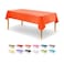 Party Dimensions Orange Disposable Plastic Tablecloth for Rectangle Tables 12 Pack Table Cloths for Parties Halloween Events Weddings Indoors Outdoors 54 x 108 inches Plastic Table Cover