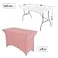 Peomeise 4FT Spandex Table Cover Rectangular Stretch Spandex Tablecloth Dusty Rose4FT