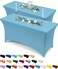 Utopia Kitchen Spandex Tablecloth 2 Pack 6FT Blue Mist Tight Fitted Washable and Wrinkle Resistant Stretch Rectangular Patio Table Cover for Event Wedding Banquet Parties 72Lx30Wx30H Inch