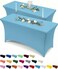 Utopia Kitchen Spandex Tablecloth 2 Pack 6FT Blue Mist Tight Fitted Washable and Wrinkle Resistant Stretch Rectangular Patio Table Cover for Event Wedding Banquet Parties 72Lx30Wx30H Inch