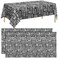 durony 2 Pieces Stone Wall Plastic Tablecloths Table Covers Waterproof Medieval Stone Brick Table Cover for Medieval Castle Knight Themed Party Tables Decorations 108 x 54 Inches