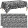 durony 2 Pieces Stone Wall Plastic Tablecloths Table Covers Waterproof Medieval Stone Brick Table Cover for Medieval Castle Knight Themed Party Tables Decorations 108 x 54 Inches