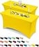 Utopia Kitchen Spandex Tablecloth 2 Pack 6FT Yellow Tight Fitted Washable and Wrinkle Resistant Stretch Table Cloth Rectangle Cover for Trade Show Weddings Parties 72Lx30Wx30H Inch