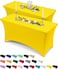 Utopia Kitchen Spandex Tablecloth 2 Pack 6FT Yellow Tight Fitted Washable and Wrinkle Resistant Stretch Table Cloth Rectangle Cover for Trade Show Weddings Parties 72Lx30Wx30H Inch