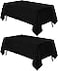Utopia Kitchen Rectangle Table Cloth 2 Pack90x156 Inches Black Tablecloth Machine Washable Polyester Table Cover for Dining Buffet Parties Picnics Events Weddings and Restaurants