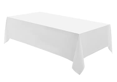 Aocoz Rectangle Tablecloths 90x156 Inch 1 Pack White Tablecloth for 8ft Stain Resistant Washable Decorative Linen Polyester Table Cloths for 8 Foot Dining Table Banquets Buffet Parties and Wedding