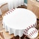 Yibeas Tablecloth Baseball Tablecloths 60 Diameter Round Ball Stitches Red Lace Seam Isolated Art Design Thread Decoration Tablecloths for Dining Kitchen Wedding and Parties
