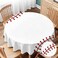 Yibeas Tablecloth Baseball Tablecloths 60 Diameter Round Ball Stitches Red Lace Seam Isolated Art Design Thread Decoration Tablecloths for Dining Kitchen Wedding and Parties