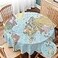 Yibeas Round Tablecloth World Map Vintage Global Blue Travel Map Tablecloth 60 inch for Small Round Tables