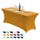 CWK 6FT Waterproof Stretch Spandex Table Cover for Rectangular Tables Elastic Fitted Tablecloth for Folding TablesWrinkle Resistant Table Cloth for Parties Weddings Banquets Events Gold