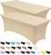 Utopia Kitchen Spandex Tablecloth 2 Pack 6FT Champagne Tight Fitted Washable and Wrinkle Resistant Stretch Table Cloth Rectangle Cover for Trade Show Weddings Parties 72Lx30Wx30H Inch