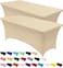 Utopia Kitchen Spandex Tablecloth 2 Pack 6FT Champagne Tight Fitted Washable and Wrinkle Resistant Stretch Table Cloth Rectangle Cover for Trade Show Weddings Parties 72Lx30Wx30H Inch