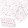 Jecery 6 Pcs Winter Snowflake Tablecloth Party Decorations Winter Snowflake Wonderland Plastic Table Cover Cloth for Festive Gathering Party Supplies Pink