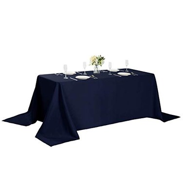 Cupuamon Rectangle Tablecloth 90x132 inch Washable Polyester Fabric Table Cloth for Wedding Party Dining Banquet Decoration90x132 Navy