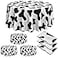 Oudain 6 Pcs 84 Cow Tablecloth Round Tablecloth Plastic Washable Table Cloth Black and White Disposable Stain Resistant Table Cover for Picnic Camping Party Xmas Kitchen Dining Table