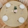 LIBERECOO Round Vinyl Fitted Tablecloth with Flannel Backing Elastic Edge Table Cover Waterproof StainResistant Wipeable Tablcloths Fits 4556 Round Tables