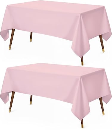 Utopia Kitchen Rectangle Table Cloth 2 Pack60x102 Inches Pink Tablecloth Machine Washable Polyester Table Cover for Dining Buffet Parties Picnics Events Weddings and Restaurants