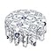 Cafl Round Tablecloth Blue and White Porcelain Floral Mexican Talavera Table Cloths Waterproof for Party Dining Holiday Banquet