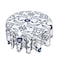 Cafl Round Tablecloth Blue and White Porcelain Floral Mexican Talavera Table Cloths Waterproof for Party Dining Holiday Banquet