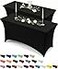 Utopia Kitchen Spandex Tablecloth 2 Pack 5FT Black Tight Fitted Washable and Wrinkle Resistant Stretch Table Cloth Rectangle Cover for Trade Show Weddings Parties 60Lx30Wx30H Inch