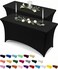 Utopia Kitchen Spandex Tablecloth 2 Pack 5FT Black Tight Fitted Washable and Wrinkle Resistant Stretch Table Cloth Rectangle Cover for Trade Show Weddings Parties 60Lx30Wx30H Inch