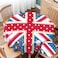 Yibeas Round Tablecloth 60 inch British Flag Tablecloth Cute England Flag in Chic Floral Style Table Cloth for Dining Tables Parties Wedding and Banquet Decoration