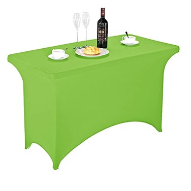 LZY Spandex Fitted Stretch Table Cover for 4ft or 6ft or 8ft Folding Table Rectangular Cocktail Tablecloth Perfect for Party or Banquet