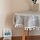 Hpxrom Round Lattice Small Tablecloth Cotton Linen Grey DustProof Washable Boho Embroidery Table Cover Rustic Table Cloth for Coffee Party Kitchen Dining Tabletop Decoration 36 Inch